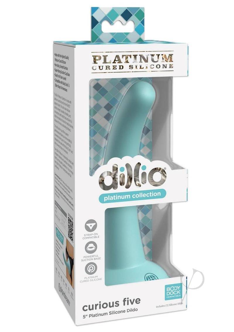 Dillio Platinum Curious Five Silicone Dildo 5in - Teal - Chambre Rouge