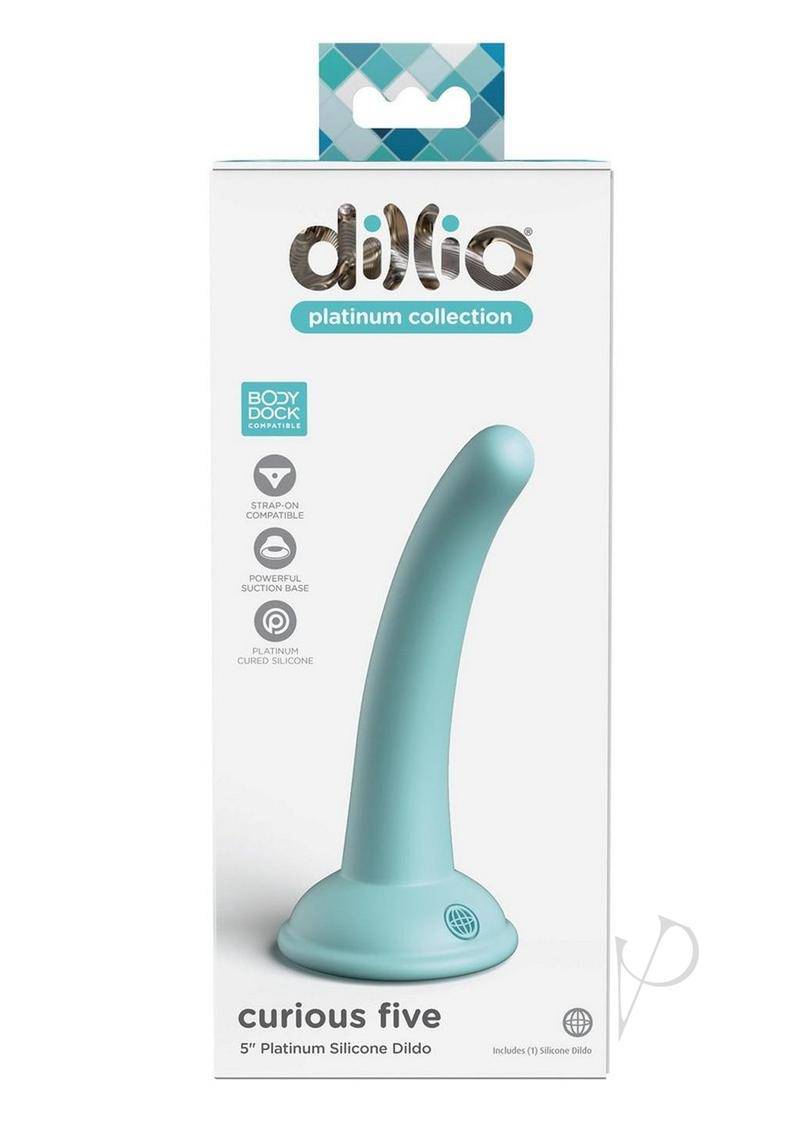 Dillio Platinum Curious Five Silicone Dildo 5in - Teal - Chambre Rouge