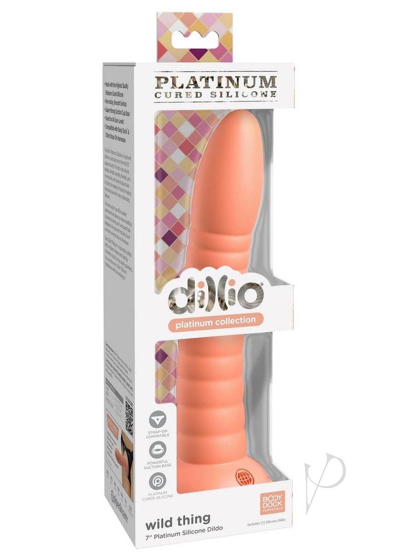 Dillio Platinum Wild Thing Silicone Dildo 7in - Orange - Chambre Rouge