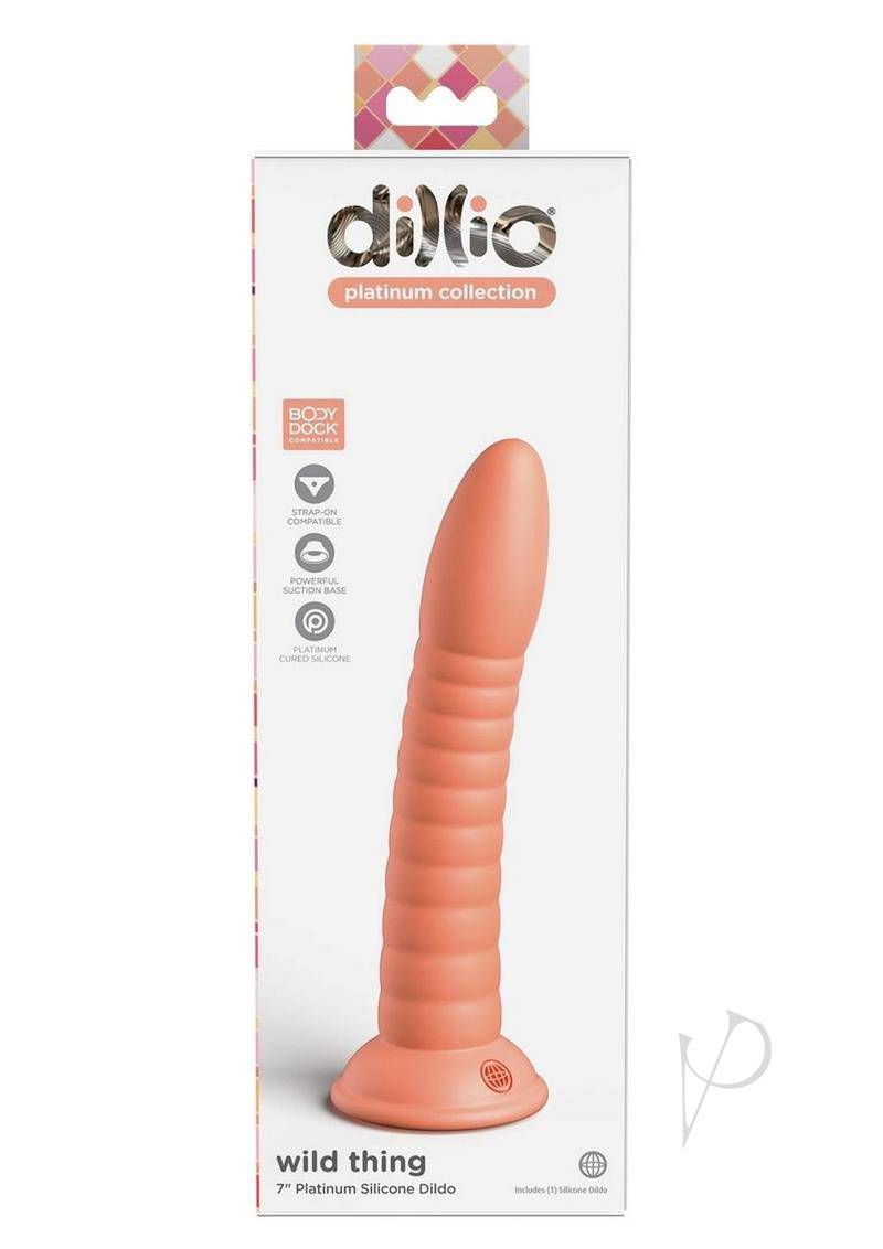 Dillio Platinum Wild Thing Silicone Dildo 7in - Orange - Chambre Rouge