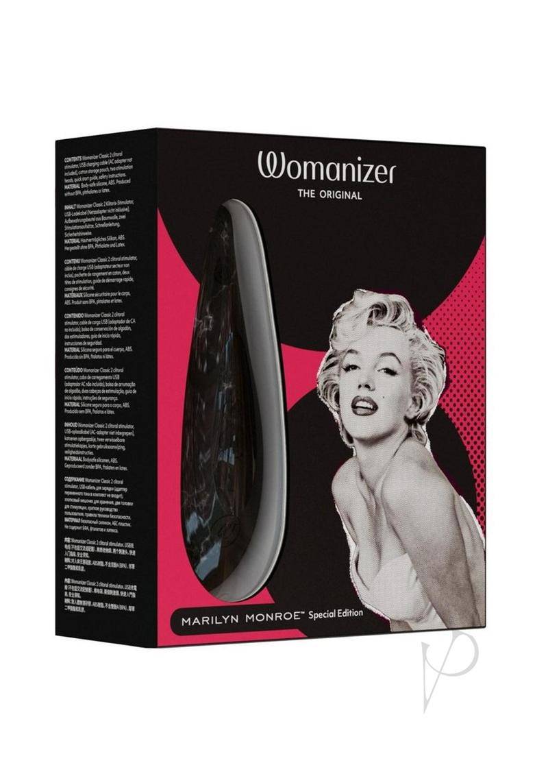 Womanizer Marilyn Monroe Special Edition Rechargeable Clitoral Stimulator - Black Marble - Chambre Rouge