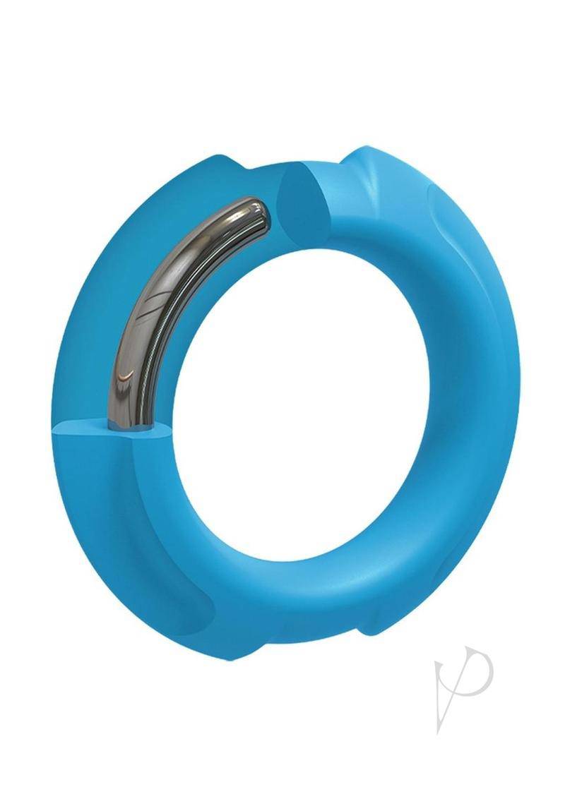 OptiMALE Flexisteel Soft Silicone With Inner Metal Core Cock Ring 43mm - Blue - Chambre Rouge