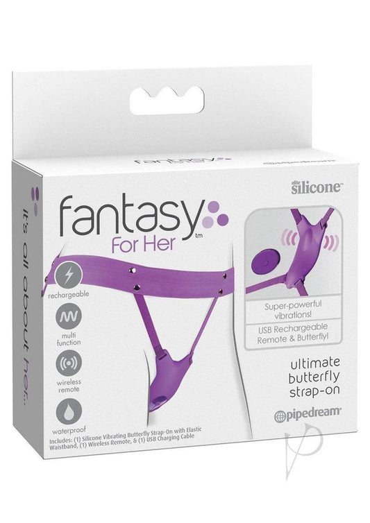 Fantasy For Her Ultimate Butterfly Silicone Strap-On with Remote Control - Purple - Chambre Rouge