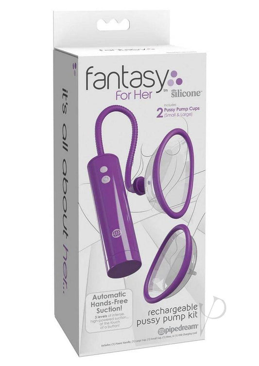 Fantasy For Her Rechargeable Pleasure Pump Kit with Remote Control - Purple/Clear - Chambre Rouge