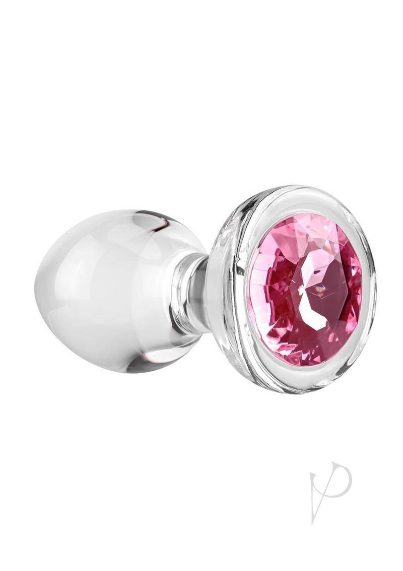 Adam & Eve Pink Gem Glass Plug - Medium - Chambre Rouge