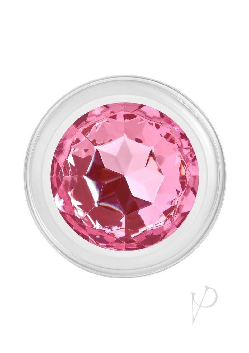 Adam & Eve Pink Gem Glass Plug - Medium - Chambre Rouge