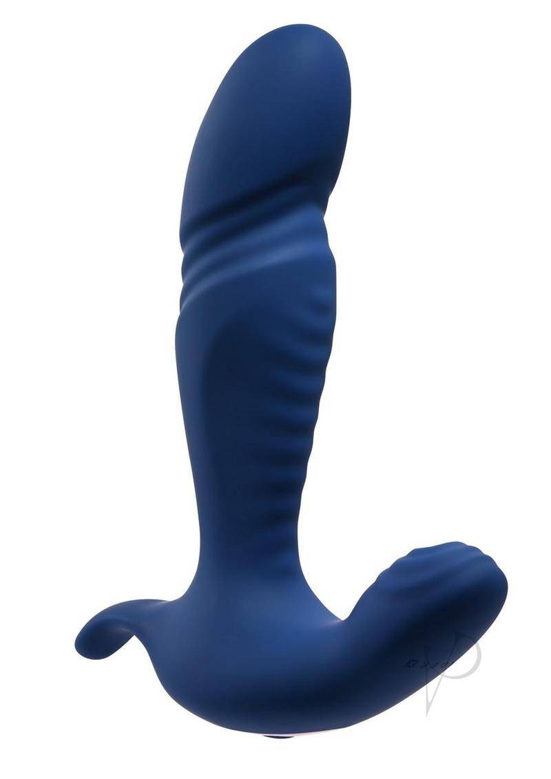 Gender X True Blue Rechargeable Silicone Thrusting Anal Vibrator - Blue - Chambre Rouge