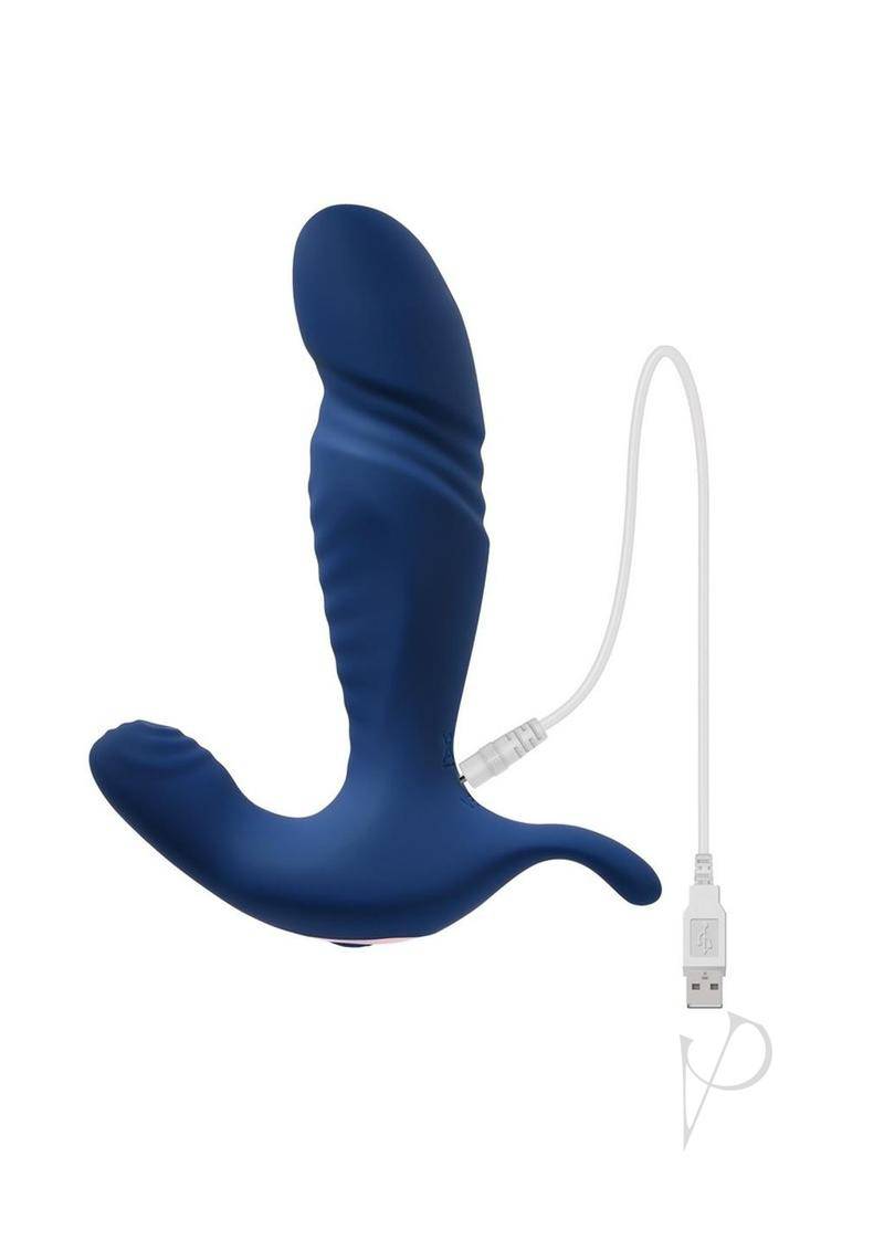 Gender X True Blue Rechargeable Silicone Thrusting Anal Vibrator - Blue - Chambre Rouge