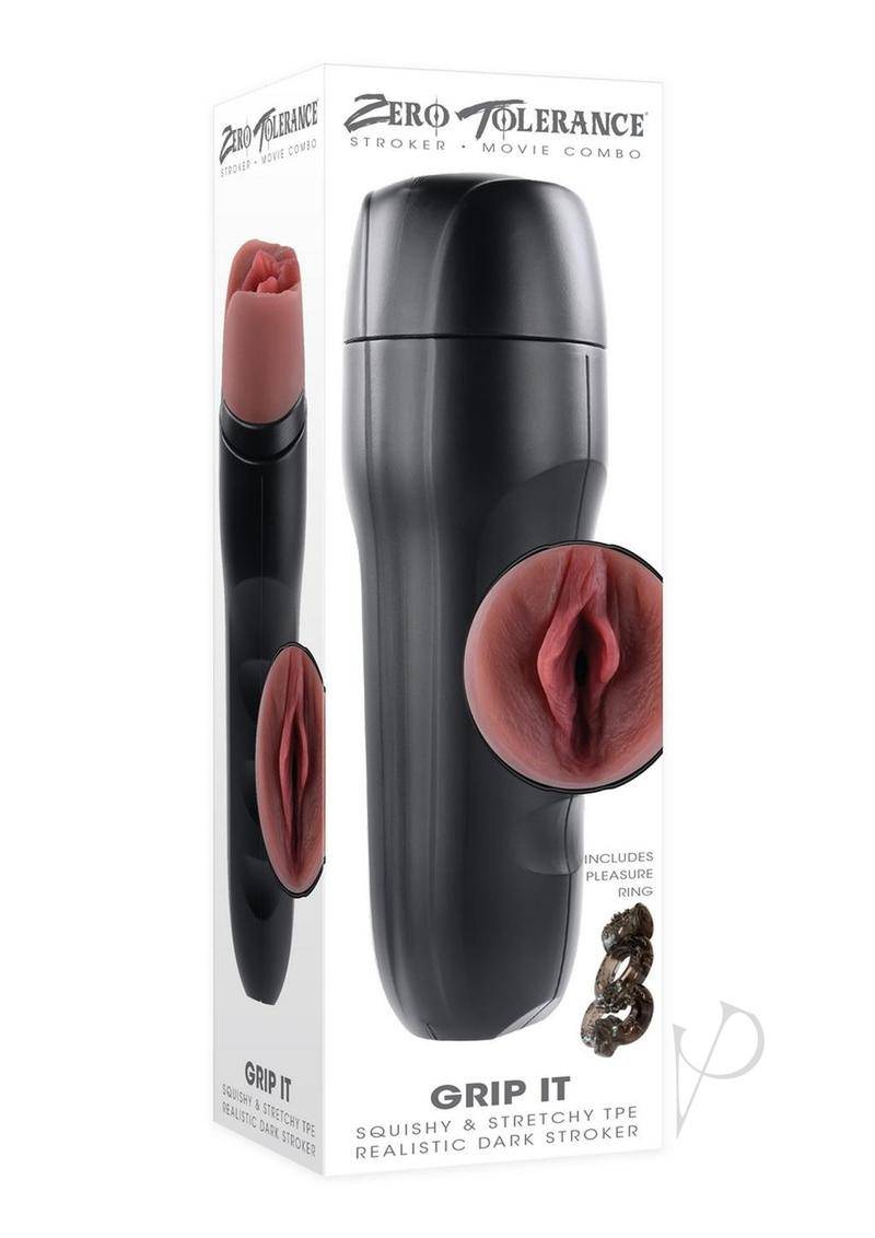 Zero Tolerance Grip It Realistic Pussy Stroker - Chocolate - Chambre Rouge