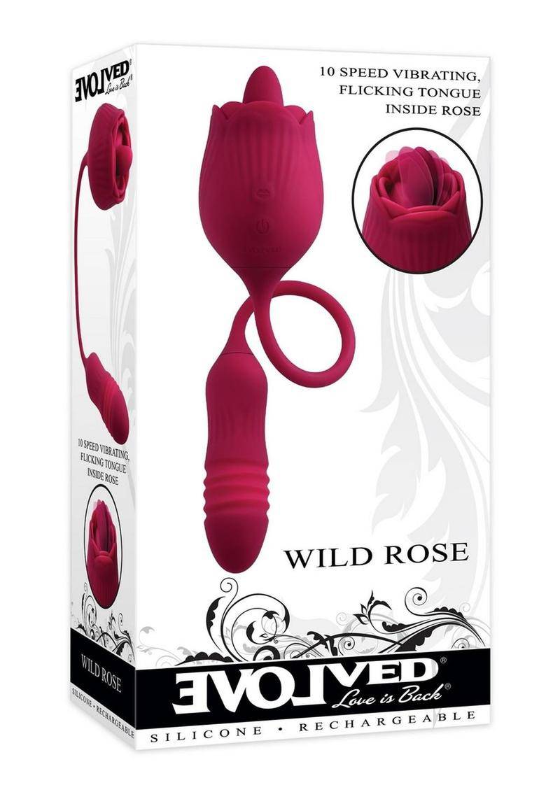 Wild Rose Rechargeable Silicone Clitoral Stimulator - Red - Chambre Rouge