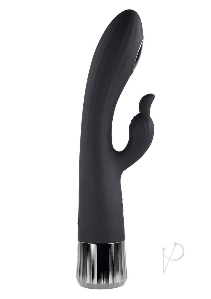 Heat Up & Chill Rechargeable Silicone Heating and Cooling G-Spot Dual Stim Vibrator - Black - Chambre Rouge