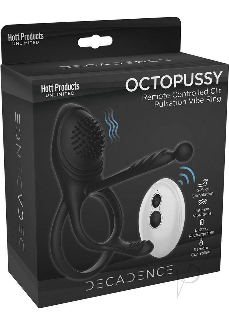 Decadence Octopussy Silicone Vibe - Black - Chambre Rouge