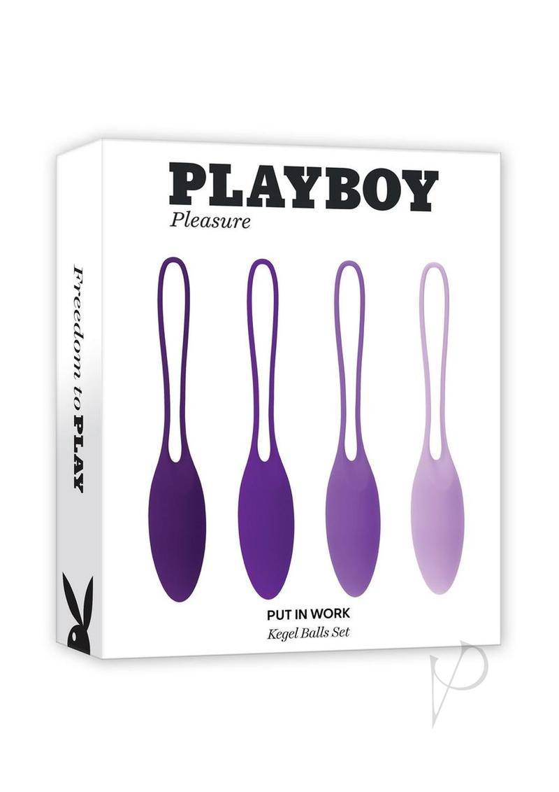 Playboy Put in Work Silicone Kegel Ball Set (4 Piece) - Purple - Chambre Rouge