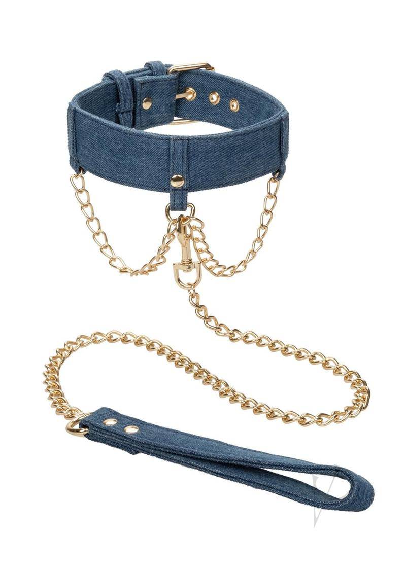 Ride Em Premium Denim Coll Collar Leash-1