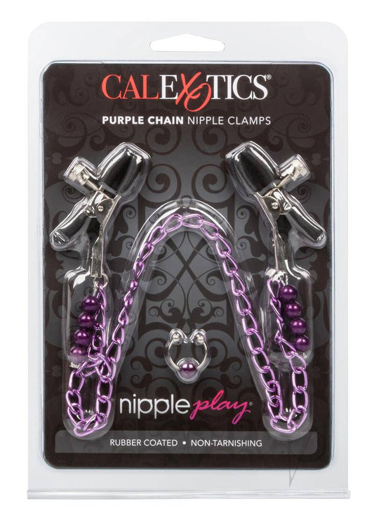 Nipple Clamps - Purple Chain - Chambre Rouge