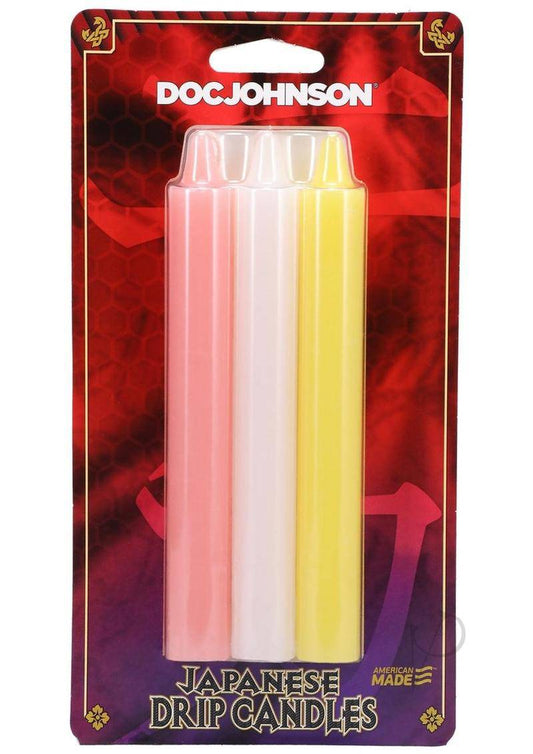 Japanese Drip Candles 3pk Pink/yell - Chambre Rouge